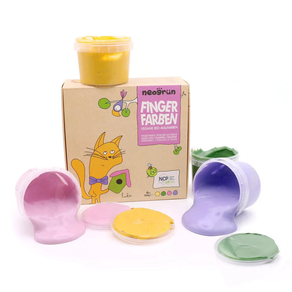 Neogrün Set “Luka” – veganske prirodne boje za prste (4 × 120 g) - Patkica.eu