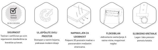 SnuzPod Studio krevetić uz krevet – Milan Mocha - Patkica.eu
